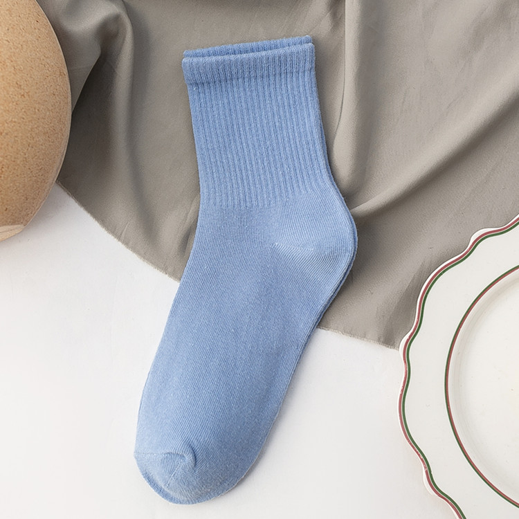 Damensocken aus 100er Baumwolle, modischer Trend, einfarbige Damensocken, Damensocken aus reiner Baumwolle, fröhliche Mädchensocken, kurze Besatzung-Söckchen: Rosa