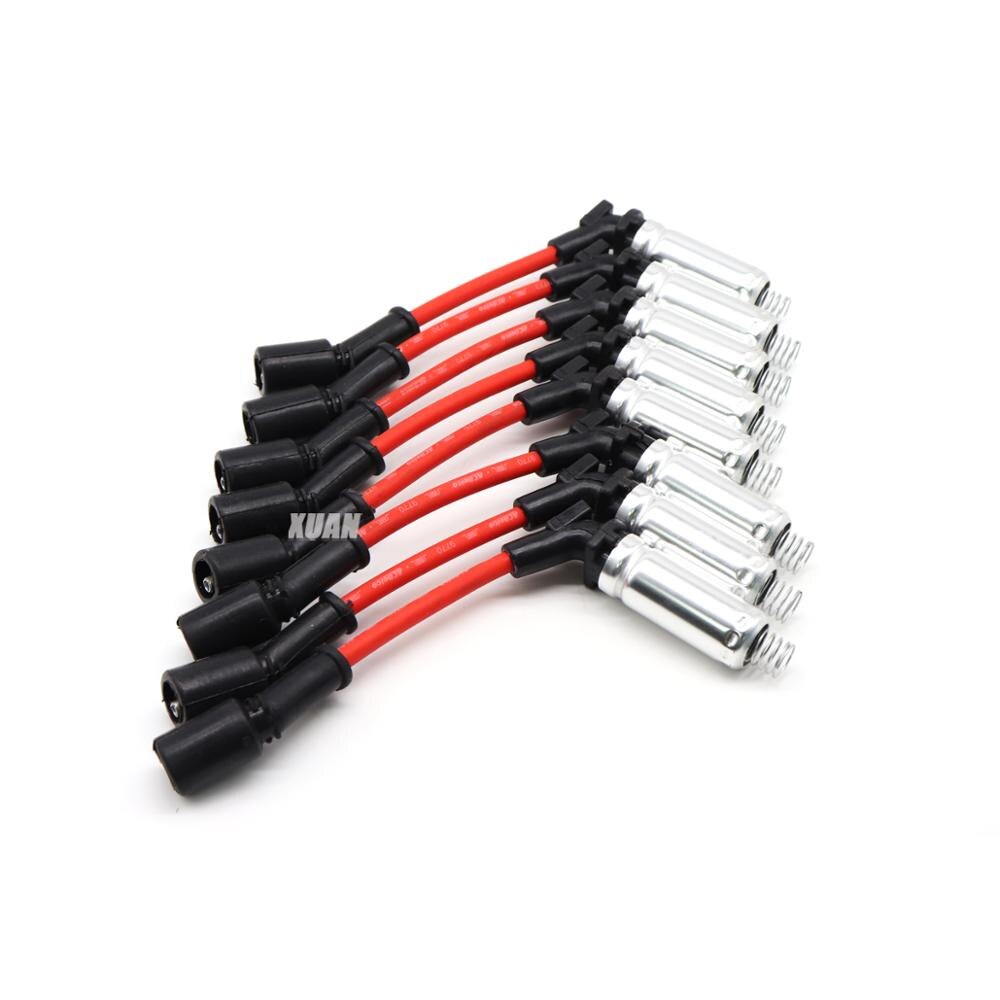 Juego de cables de bujía de encendido para Chevrolet Avalanche GMC Envoy Yukon XL Pontiac Grand Prix GTO Hummer, 8 Uds., 48322R