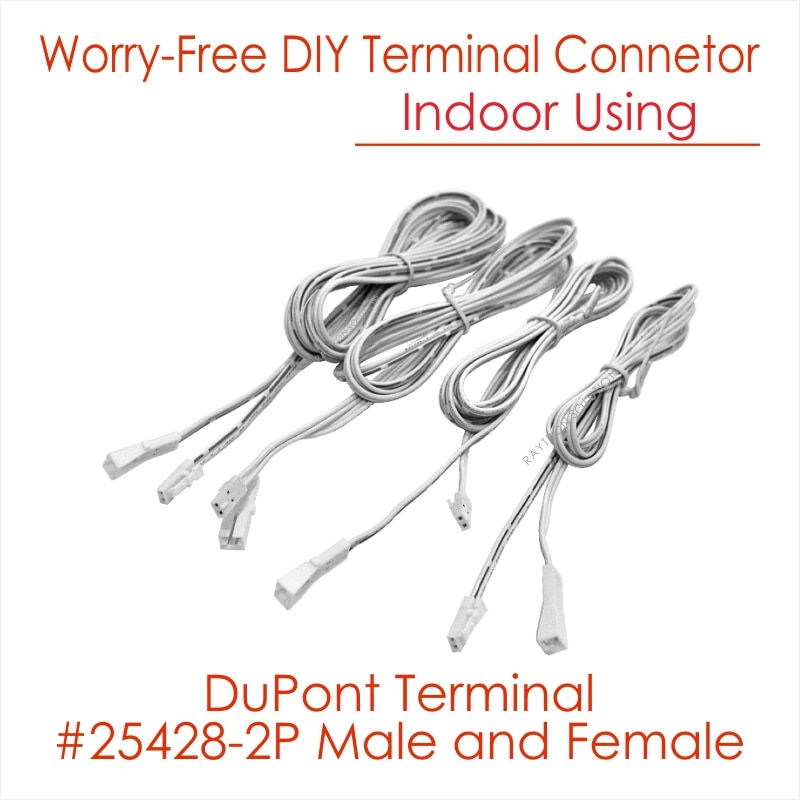 1M/1.5M/2M/3M Length Smart Sensor And Power Switch Special Matching 12V COB Strips With DuPont 25428-2P Terminal Connection Wire