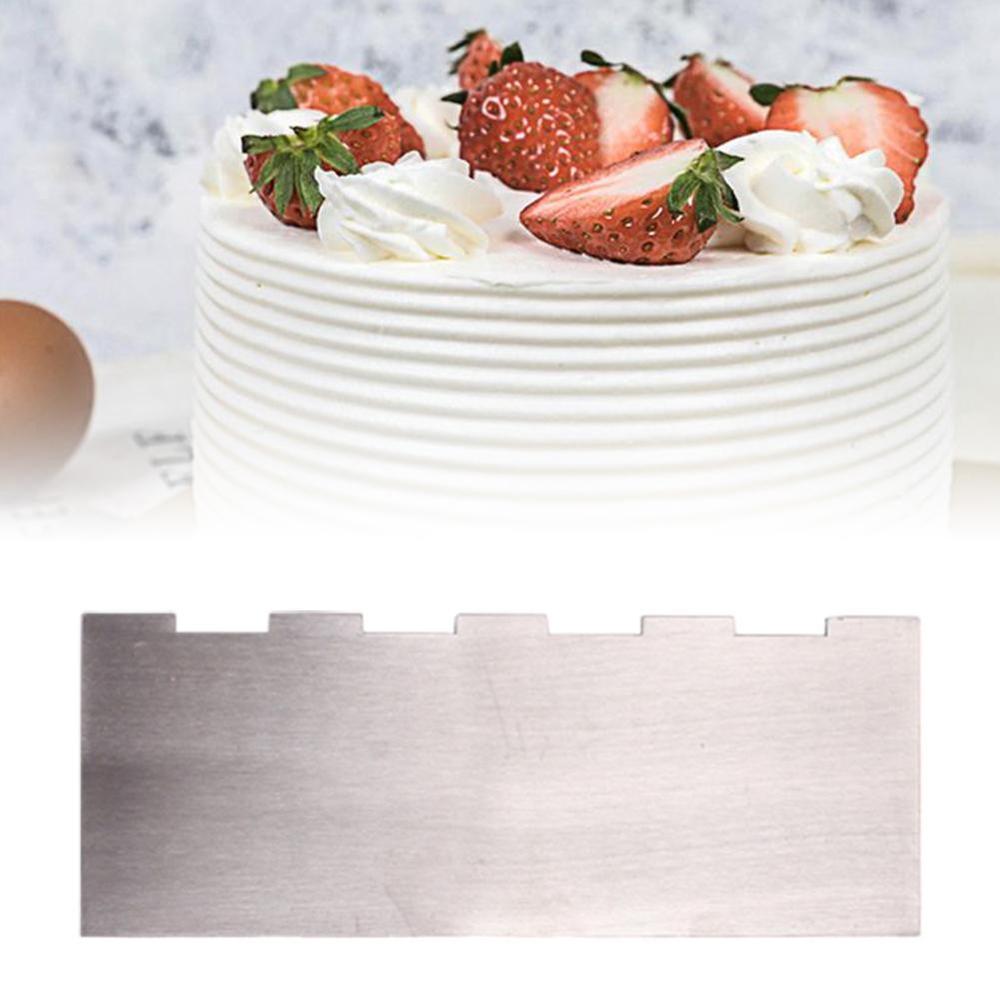 Streifen Stahl Schaber Schaber Kuchen Spatel Backform Backen Gute Glättung Zubehör Werkzeug Creme Küche B3H2
