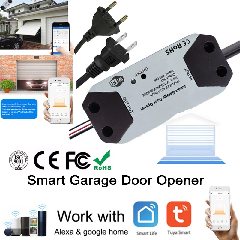 Tuya Wifi Smart Garagedeuropener Controller Geen Hub Vereisen Draadloze Afstandsbediening Werk Met Smartlife Voice Control Alexa Google Thuis