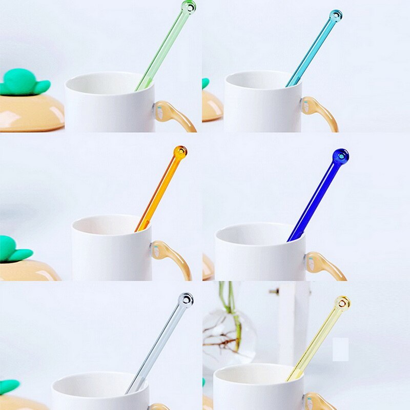 Colorful Glass Straws Reusable Party Smoothie Drinking Straws For Milkshake Juice Heat resistant Household Drinks Thick Straws