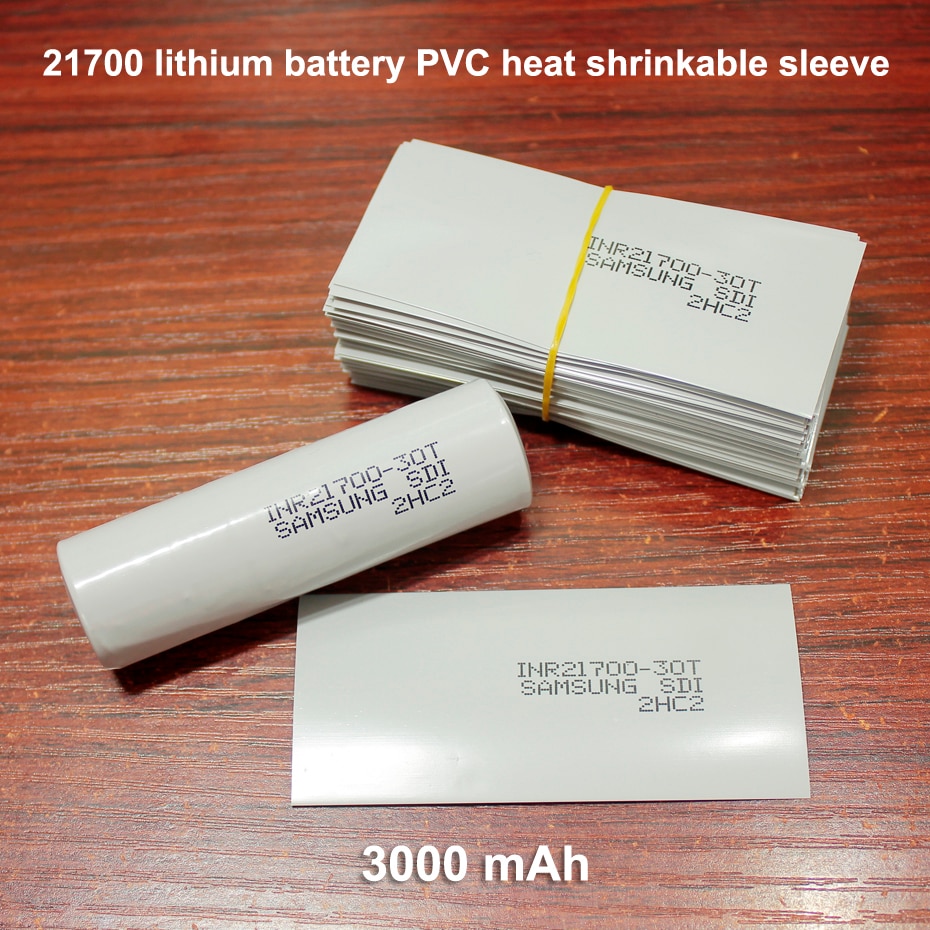 100 pcs/lot 21700 batterie remplacement peau batterie emballage Film PVC thermorétractable manchon emballage Film 3000 MAH