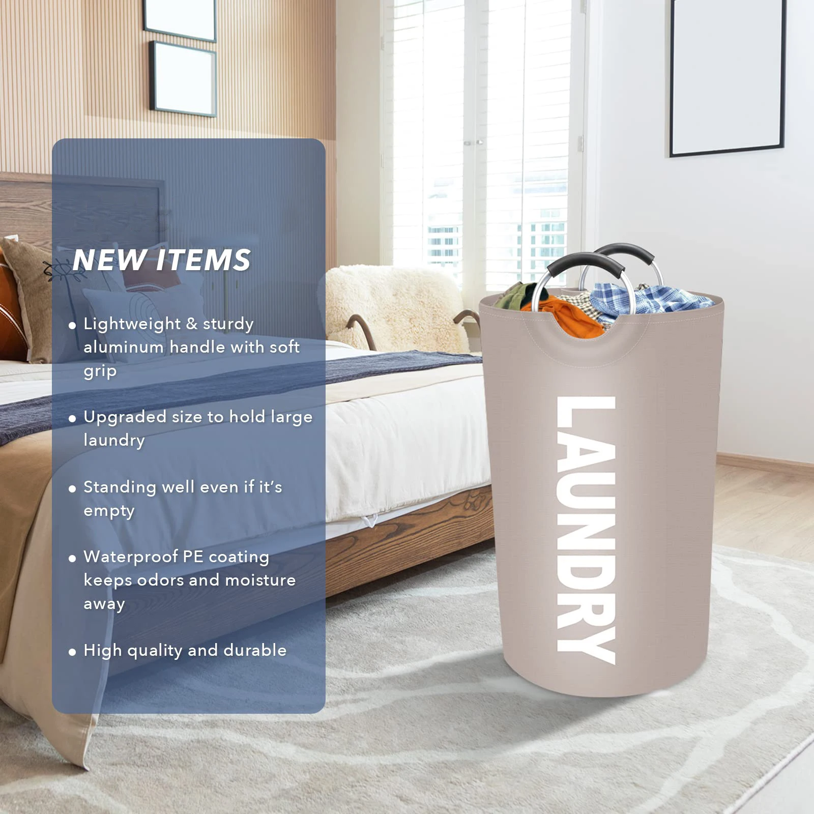 Grote Wasmand 115l Opvouwbare Waszak Met Comfortabele Handgreep Opvouwbare Wasmand Vuile Kleding Opbergbak