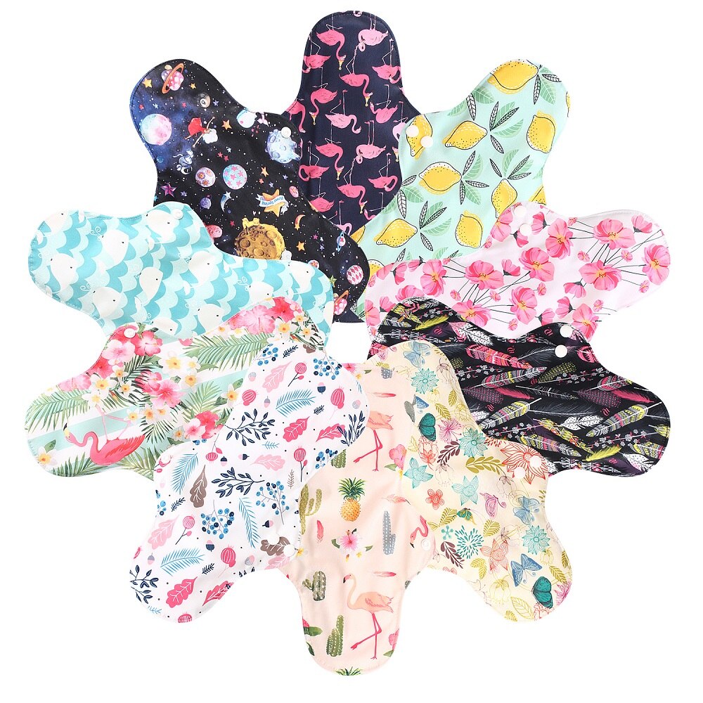 Compresas menstruales de carbón de bambú reutilizables, compresas sanitarias de flujo pesado, lavables, para uso nocturno, Extra grandes, 2 uds.