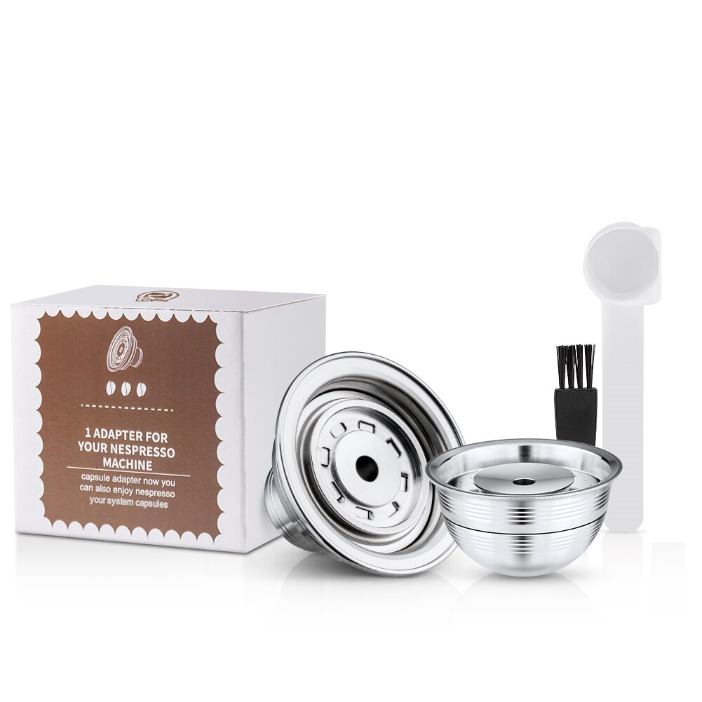 Edelstahl Adapter Konverter Für Nespresso Vertuoline Beville/Plus Maschine wiederverwendbar Kaffee Kapsel Transfer: 1A1capsule
