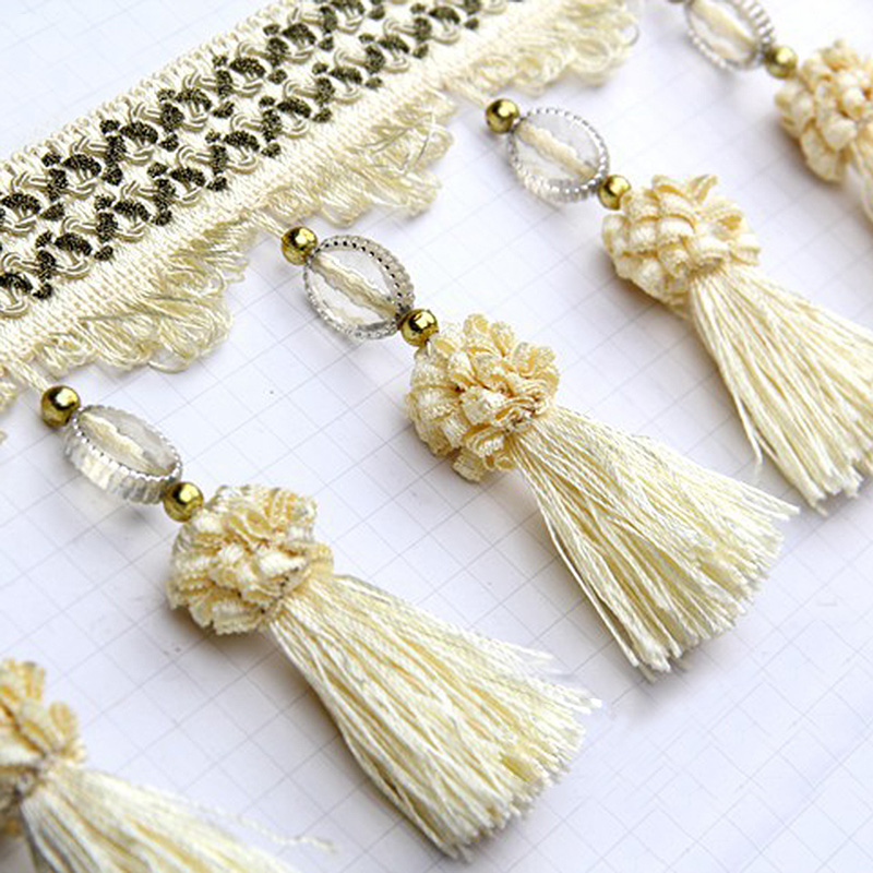 Kristal Kralen Gordijn Kant Luxe Woondecoratie Aardbei Kristal Fringe Trim DIY Tafelkleed Bruiloft Decoratie Accessoires: Koper