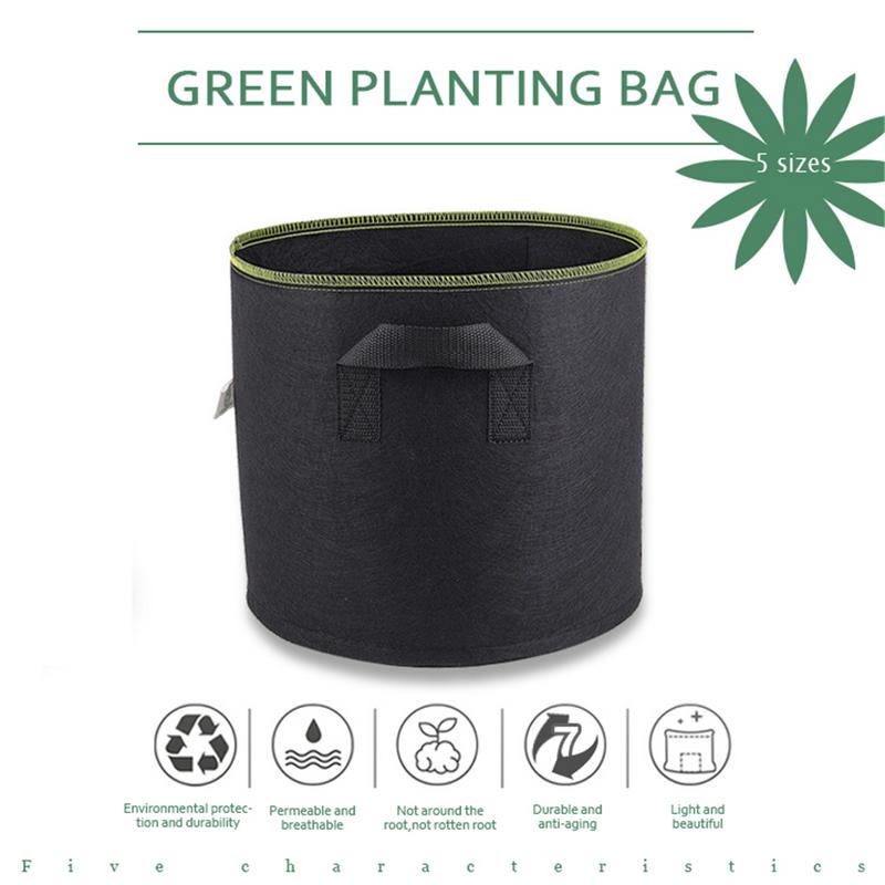 3/5/7/10/15 gallon svart förtjockande tyg kruka växtpåse rotbehållare med handtag smarta krukor idealiska för växter som växer