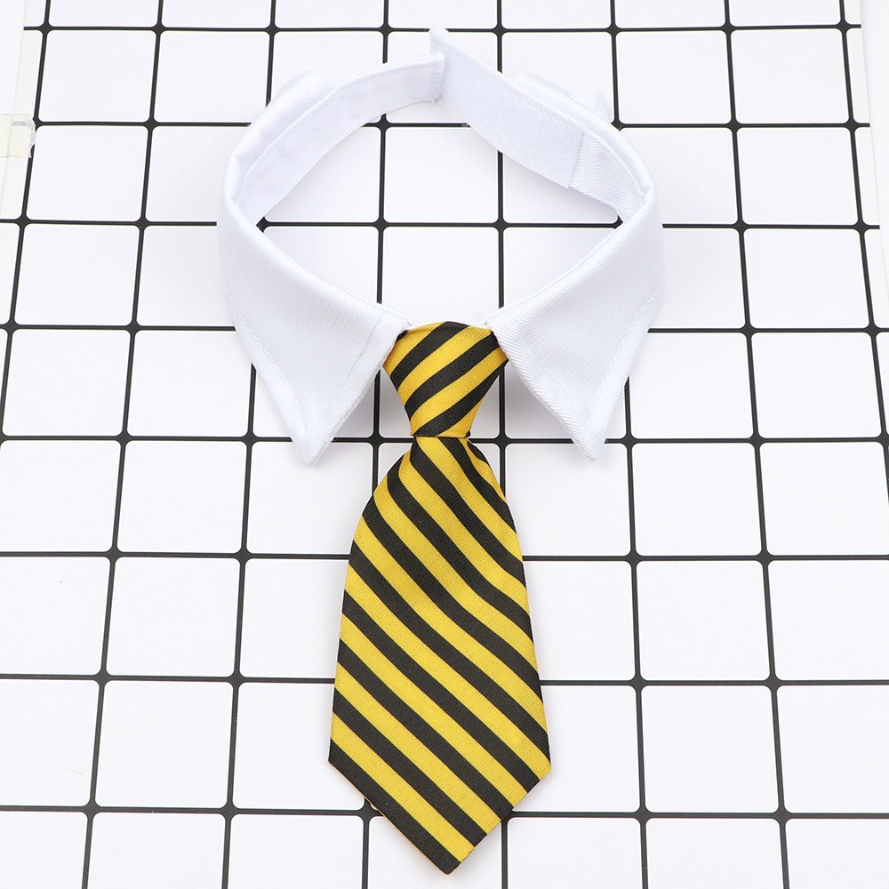 Petit noeud papillon rayé en coton, Animal à la , mignon petit col de chemise, accessoires fantaisie pour chien et chat, nouveauté ajustable, soirée, Cavata: 10