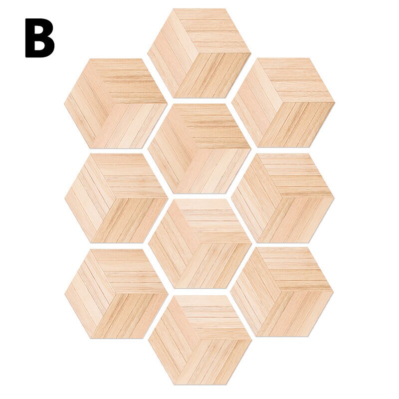 10Pcs/Lot Wood Texture Floor Sticker Waterproof Pvc Diy Stick Ground Wallpaper For Kitchen Bathroom Home Decor Floor Decal: B