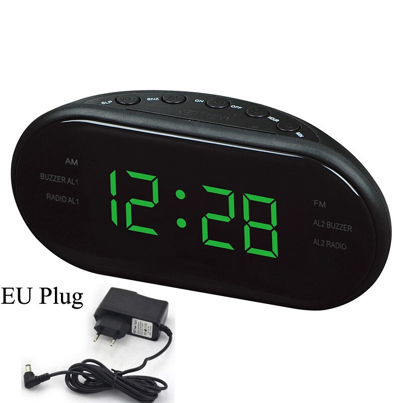 Sleep & Snooze Function Outlet Powered Big Digit Display for Bedroom LED Digital Alarm Clock AM/FM Radio with Dual Alarms