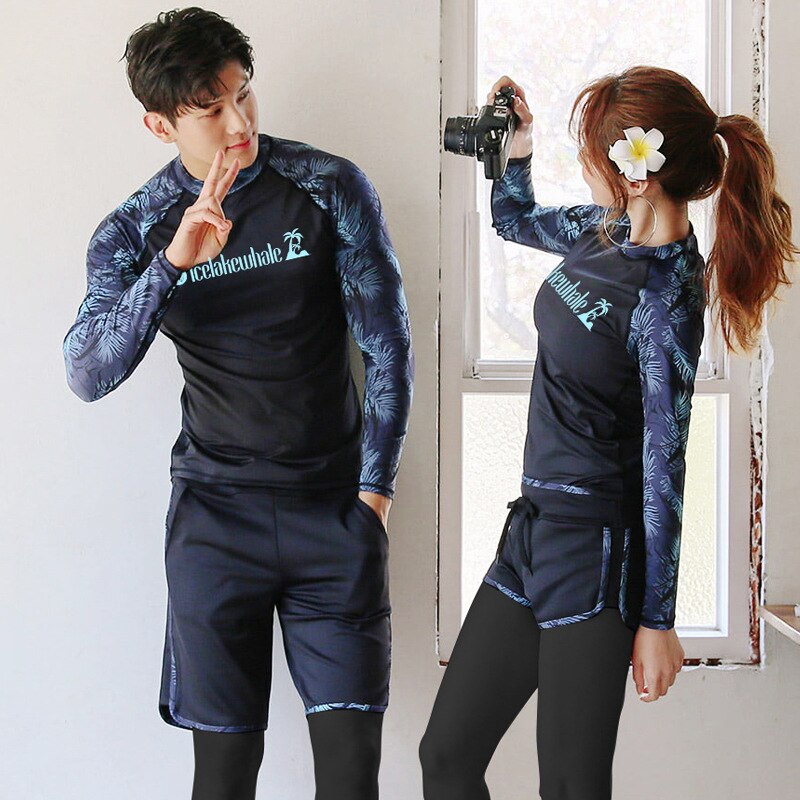Wetsuit Set - 8 Piece Rash Guard Swimwear for Men & Women - Long Sleeve Sport Top & Shorts - M-3XL