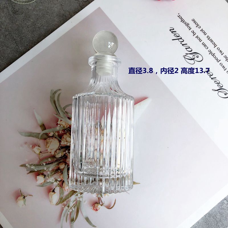 Flacon de parfum en Relief losange français, bouteilles en verre de cristal simples, stockage d&#39;essence d&#39;aromathérapie, Vintage, ornement de bouteille de commode: B-3.8x13cm