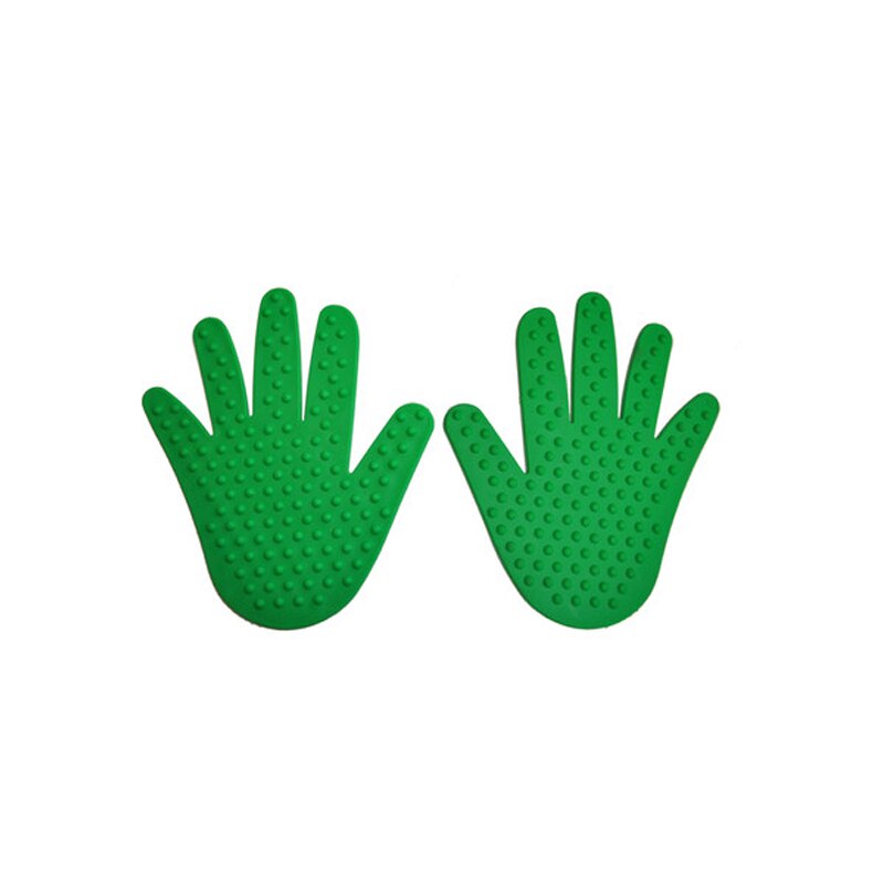 Kids Feet and Hands Training Fitness Toys Fun Games Hand Foot Print Crawling Mat Sensory Integration Kindergarten Activity Props: 1Pair  Green Hand