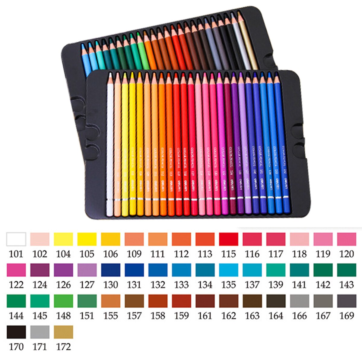 Juego de lápices de colores de 24/48 colores, lápices afilados a base de aceite, lápices de colores para dibujar y colorear