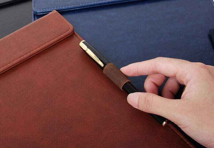 A4 A5 porte document de en cuir fichier dossier papier stockage bureau d'affaires fournitures de classement scolaire avec Insertion de stylo