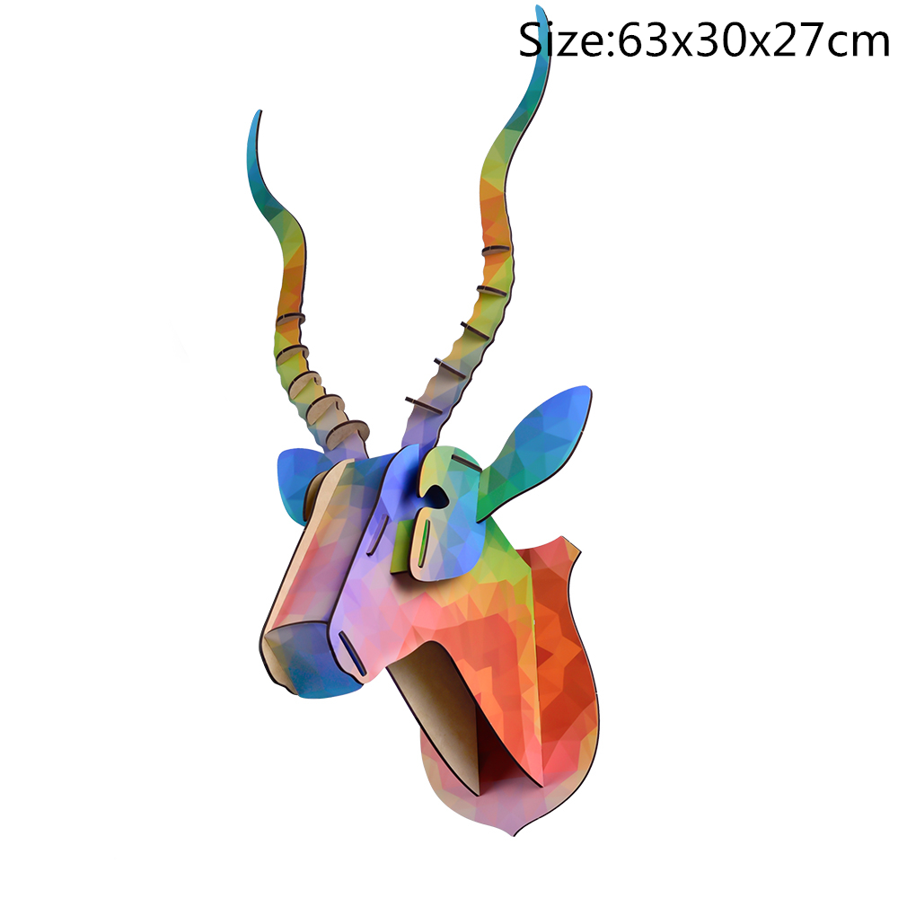 3D Dierenkop Muur Mount Herten/Eenhoorn/Rhino Hoofd Houten Diy Speelgoed Kinderkamer Muur Opknoping Decoratie Verjaardag kerstcadeau