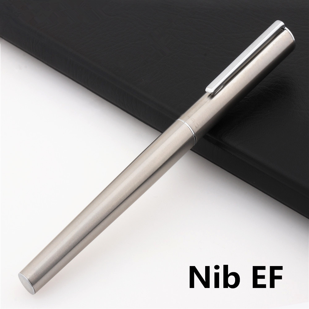 Jinhao 35 Black Silver Colors Business office EF / F Nib Fountain Pen student School Stationery Supplies ink calligraphy pen: WHITE