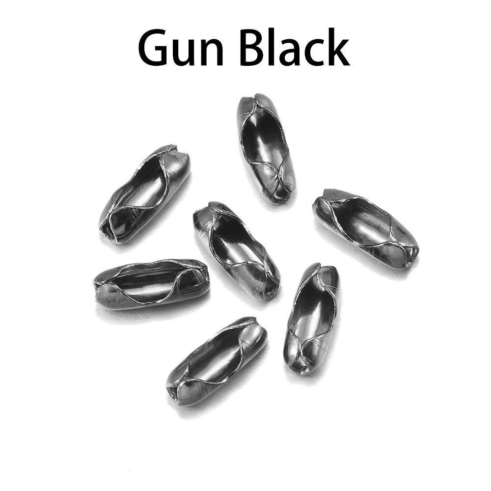 200pcs/lot Diameter 1.5/2/2.4/3.2 mm Ball Chain Connectors Clasps Connectors For DIY Jewelry Findings Making Supplie: 3.2mm / GunBlack