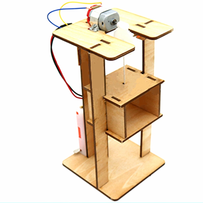 Montage DIY Elektrische Aufzug freundlicher Wissenschaft Spielzeug Experimentelle Materialien einstellen Jungen Kreative Spielzeug freundlicher Bildung