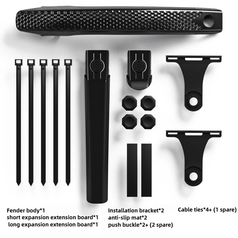 Bicycle Quick Release Extended Mudguard for Front Rear Wheel 700C Gravel Road Bike Fender Strong PP Mud Fender Outdoor Protector: Default Title