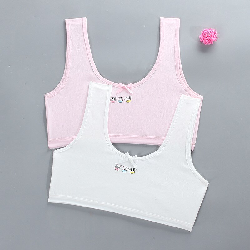 Giovani Ragazze Reggiseno di Formazione Pubertà Adolescente Biancheria Intima Per Bambini di Sport Morbido Corsa E Jogging Cotone Teenager Magliette E Camicette di Stampa Per Il Imbottito Canotta