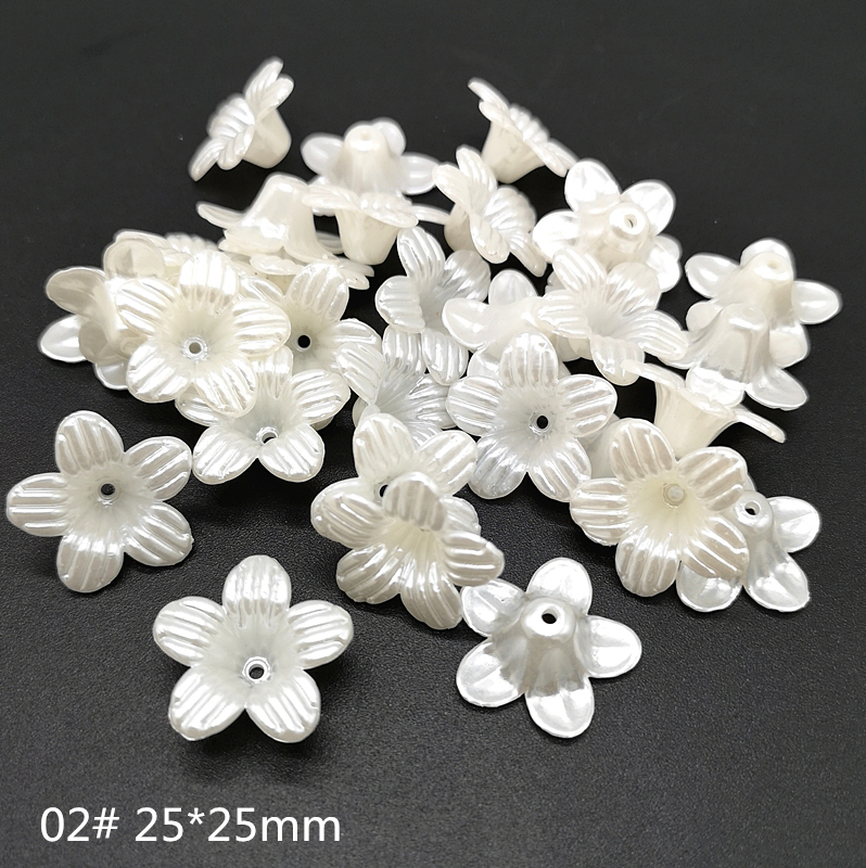 20pcs Jewelry Accessories Acrylic Beads Ivory Pearl Beads Loose Hole Beads Jewelry Accessories Beads Jewelry Making DIY: 02