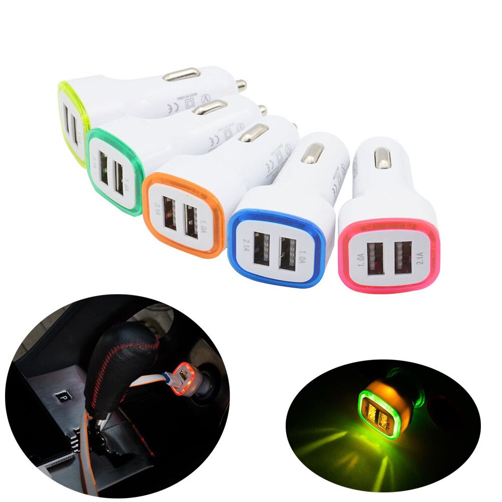 2,1 EINE LED Dual USB Auto Ladegerät Universal 2 Port Schnelle Lade Ladegerät Adapter Zigarette Buchse Leichter Für Telefon