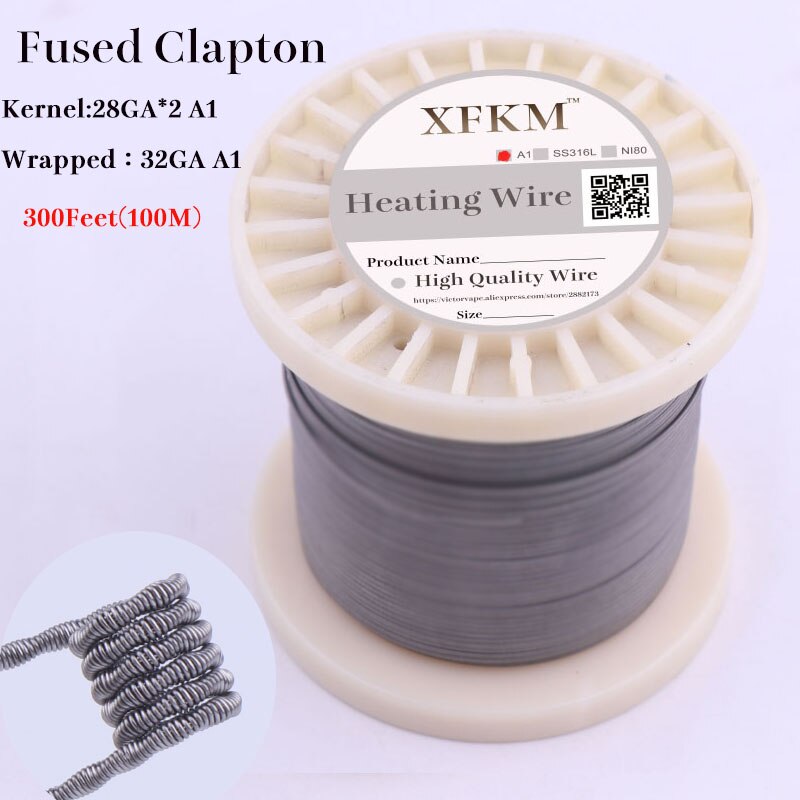 XFKM 300Feet(100M)/roll Alien Clapton Tiger Fused Wire heating wire for RDA RBA Rebuildable Atomizer Vaporizer coils: fused clapton 100m