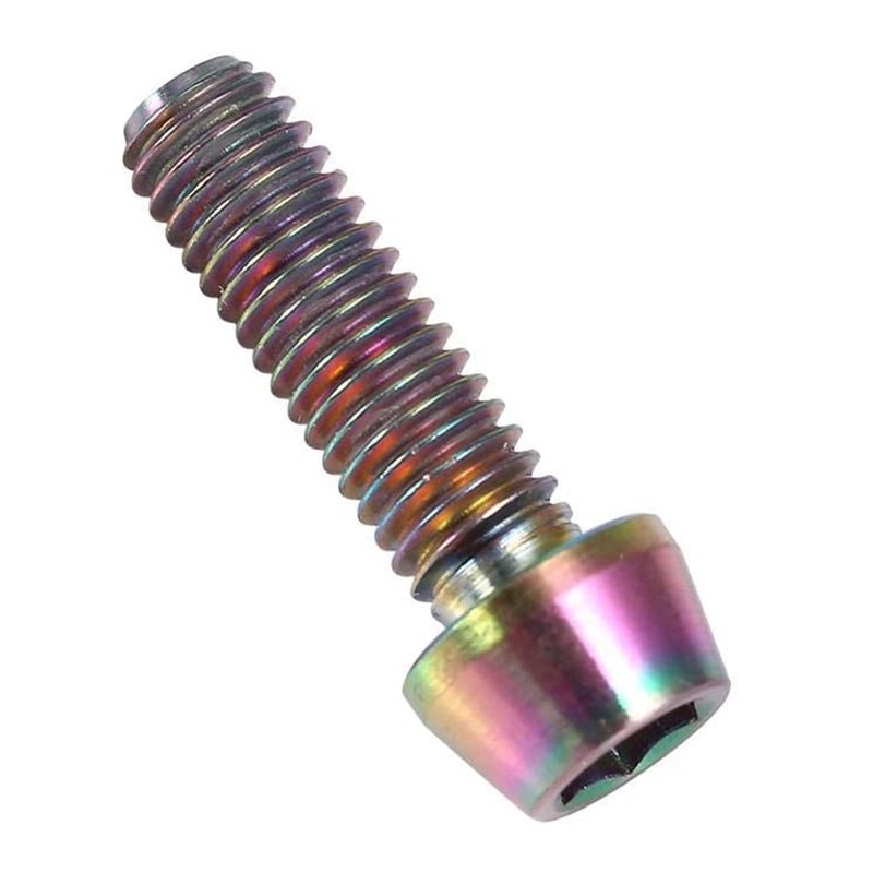 Bike Stem Bolts, MTB Road Mountain Bike Bicycle Stem Bolt Screw Titanium Anodized M5 Bottle Cage Bolts Rainbow
