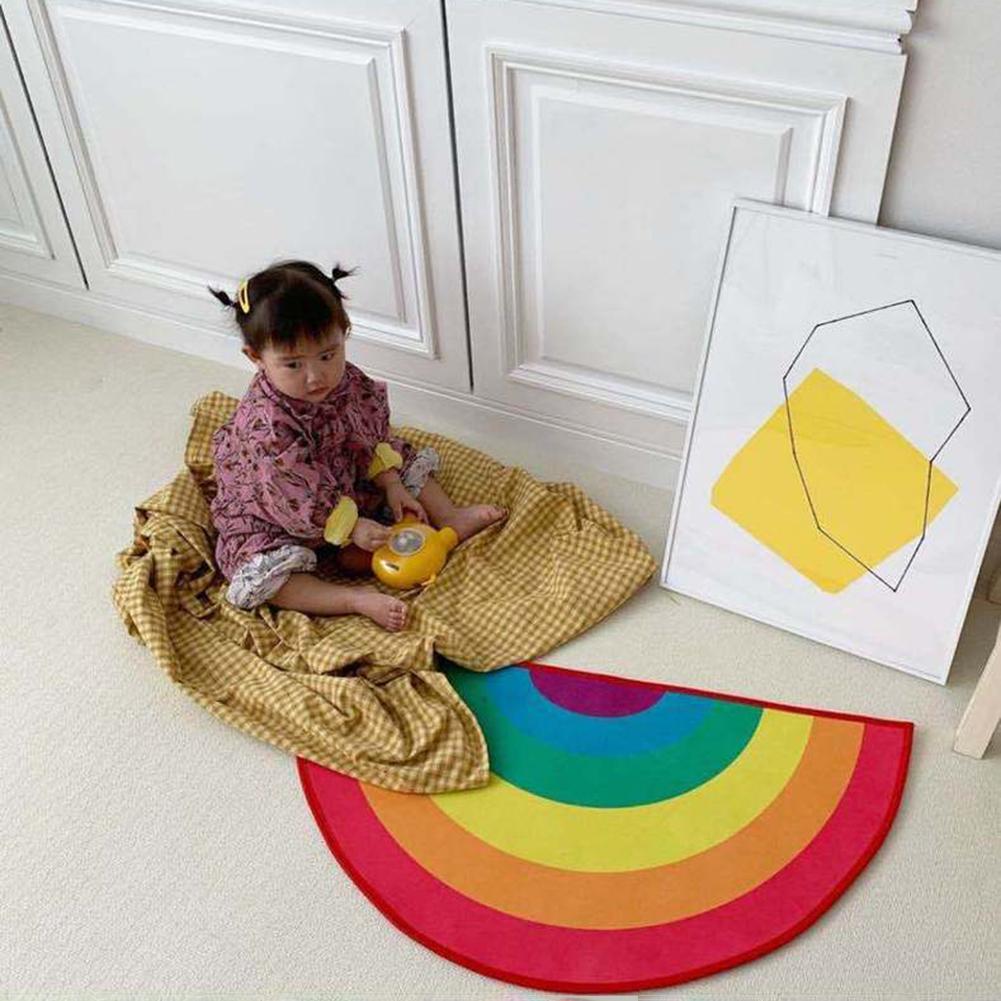 Children's Rainbow Mat Carpet Non-slip Soft and Beautiful Floor Door Mat Cushion Decorative Photography Props