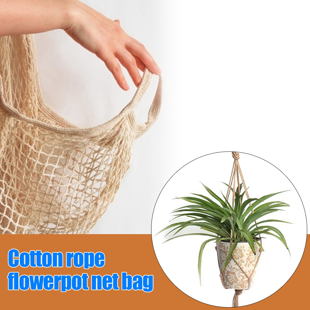 1 Pcs Handgemaakte Macrame Plant Hanger Bloempot Planter Hanger Muur Decoratie Binnenplaats Tuin Opknoping Planter Opknoping Mand