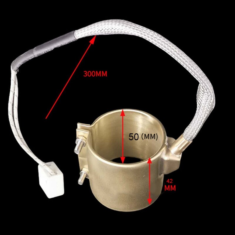 Riscaldatore a fascia in ottone con barilotto di rame elettrico 42x50mm 220v 280w per estrusore