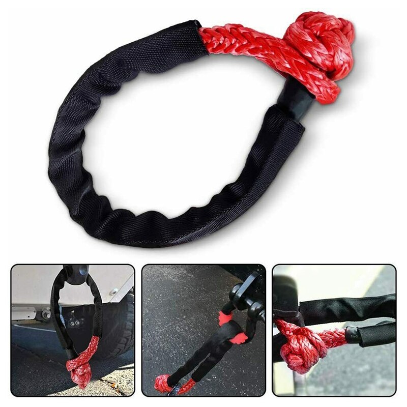 2X Soft Shackle Rope Synthetic Tow Recovery Strap 38,000LBs WLL Auto Parts Tow Rope Synthetic Fiber