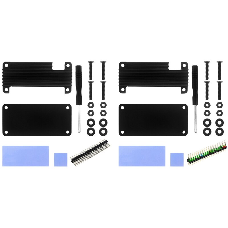 Voor Raspberry Pi Nul 2 W Aluminium Case Cnc Metalen Shell Passieve Koeling Koellichaam Gpio Header Voor Raspberry Pi nul 2 W