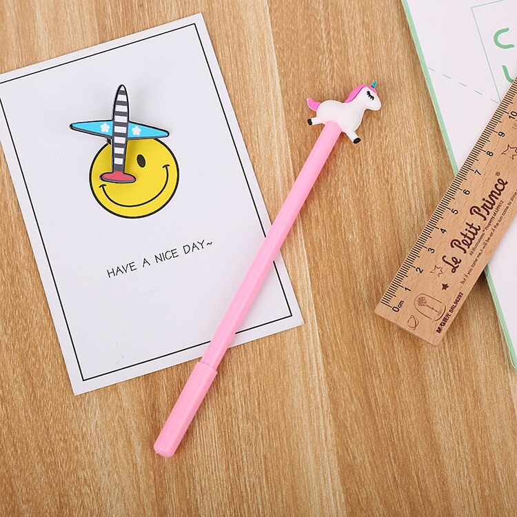 1 pièces Cartoon Run licorne surligneur simple tête écriture surligneur stylo japonais papeterie mignon bureau fournitures scolaires