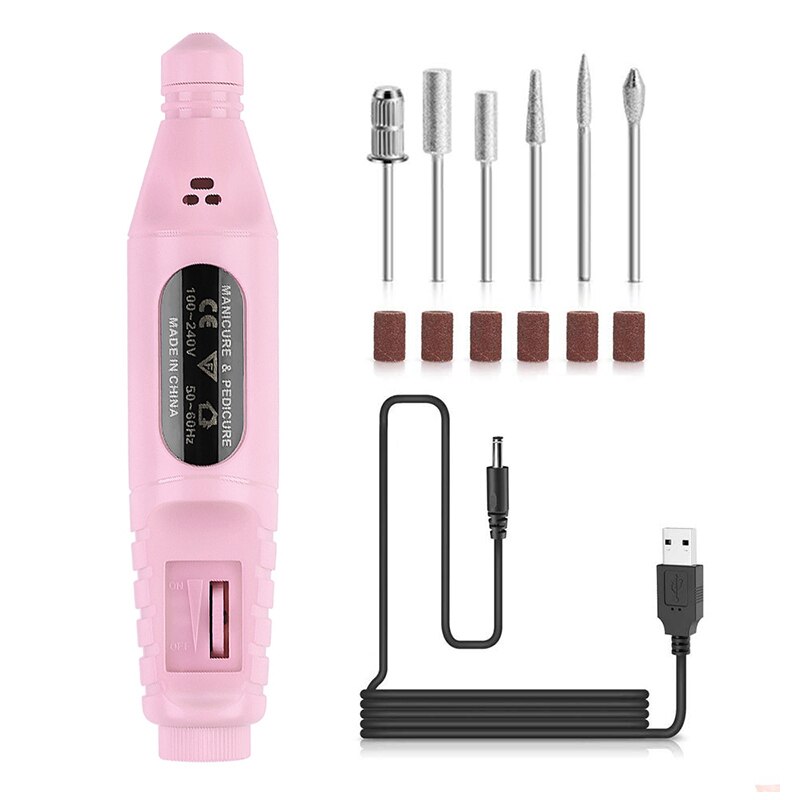 Electric Nail Drill, Acrylic Nail Tools, Portable Electric Nail Drill File Kit, Pen Shape Finger Toe Nail Care: C2