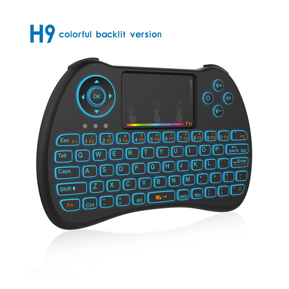 Original H9+ Backlight H9 2.4G Wireless English Russian Keyboard Backlit with Touchpad for Mini PC Smart TV TV Box Laptop PC
