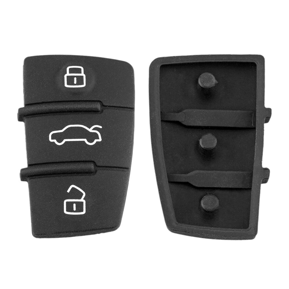 Car Remote Key Shell Replacement 3 Button Key Fob Case Rubber Pad for Audio A1 S1 A3 S3 A4 A6 Quattro 2006