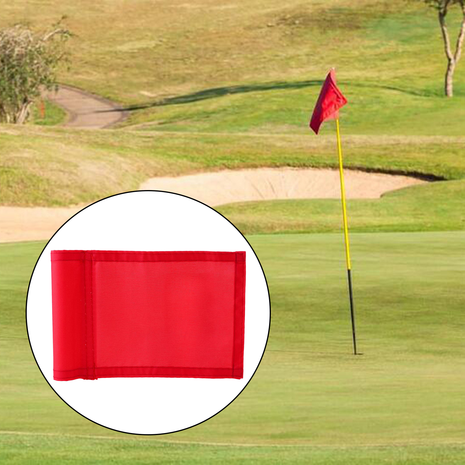 Nylon Golf Flag with Tube Insrted Putting Green Flag Target Flags for Yard: Red