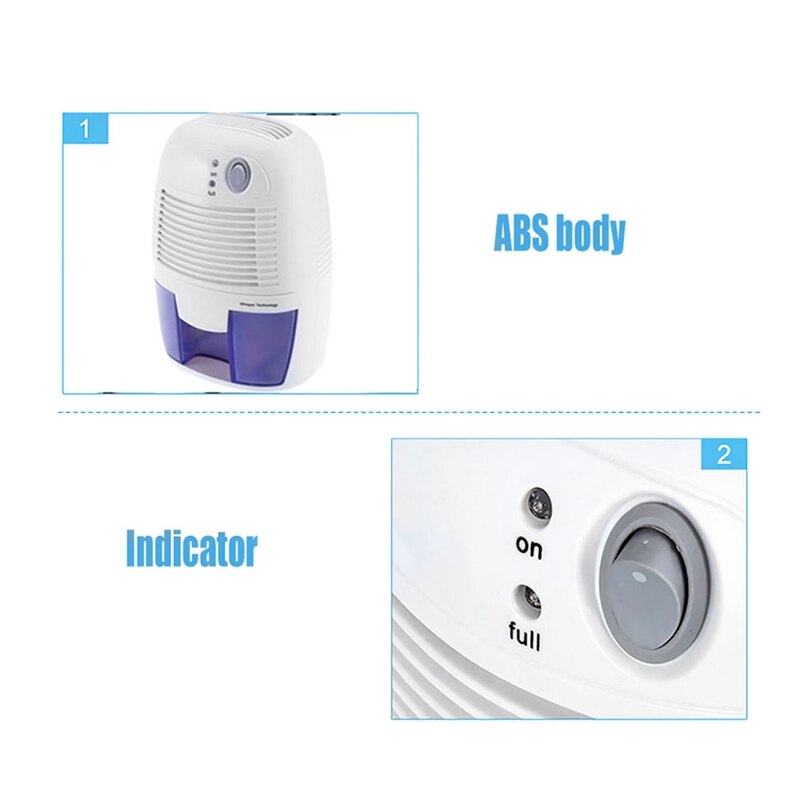 Dehumidifier Desiccant Moisture Absorber Electric Air Dryer 500ML Water Tank For Home Kitchen Office EU Plug