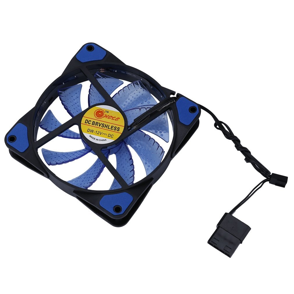 120mm ledet ultra stille datamaskin pc vifte 15 lysdioder 12v med gummi stille molex kontakt lett installert vifte