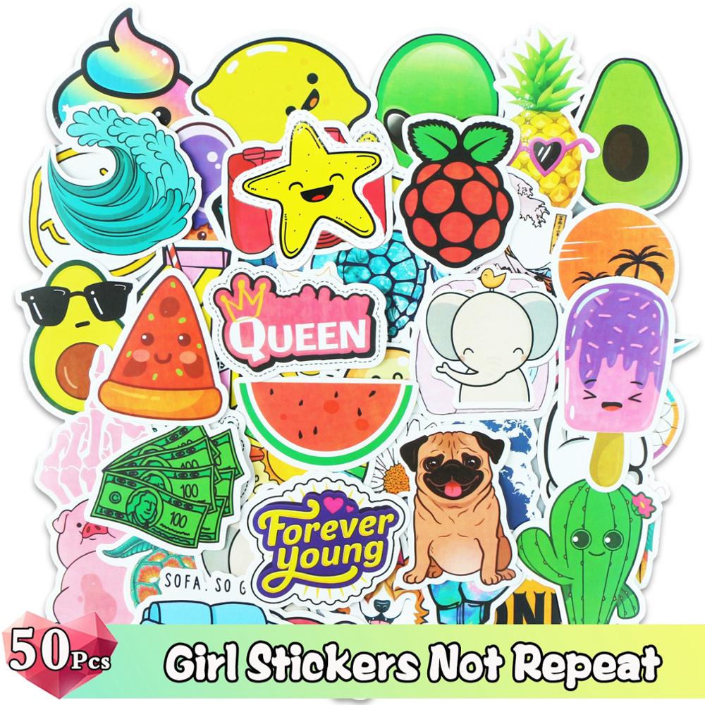 52/50 Pcs/Lot Color Stickers Graffiti Cartoon Animal Super Hero Sticker for Water Bottle Luggage Notebook Skateboard Kids Toy