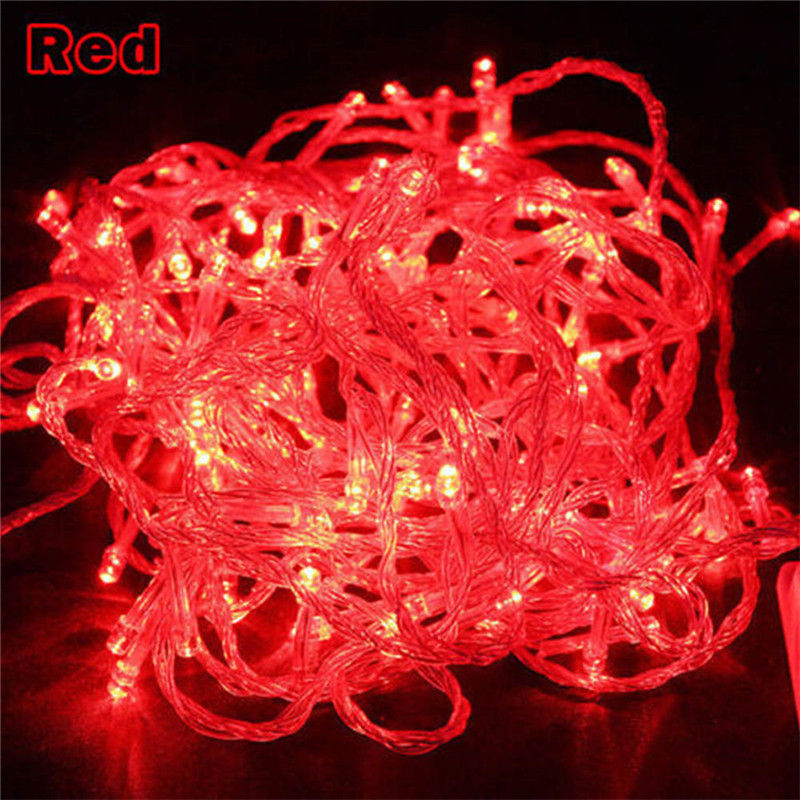 20M 200LEDs LED String Light AC220V AC110V 9 Colors Festoon lamps Waterproof Outdoor Garland Party Christmas Decoration: Red / 20M (US 110V)