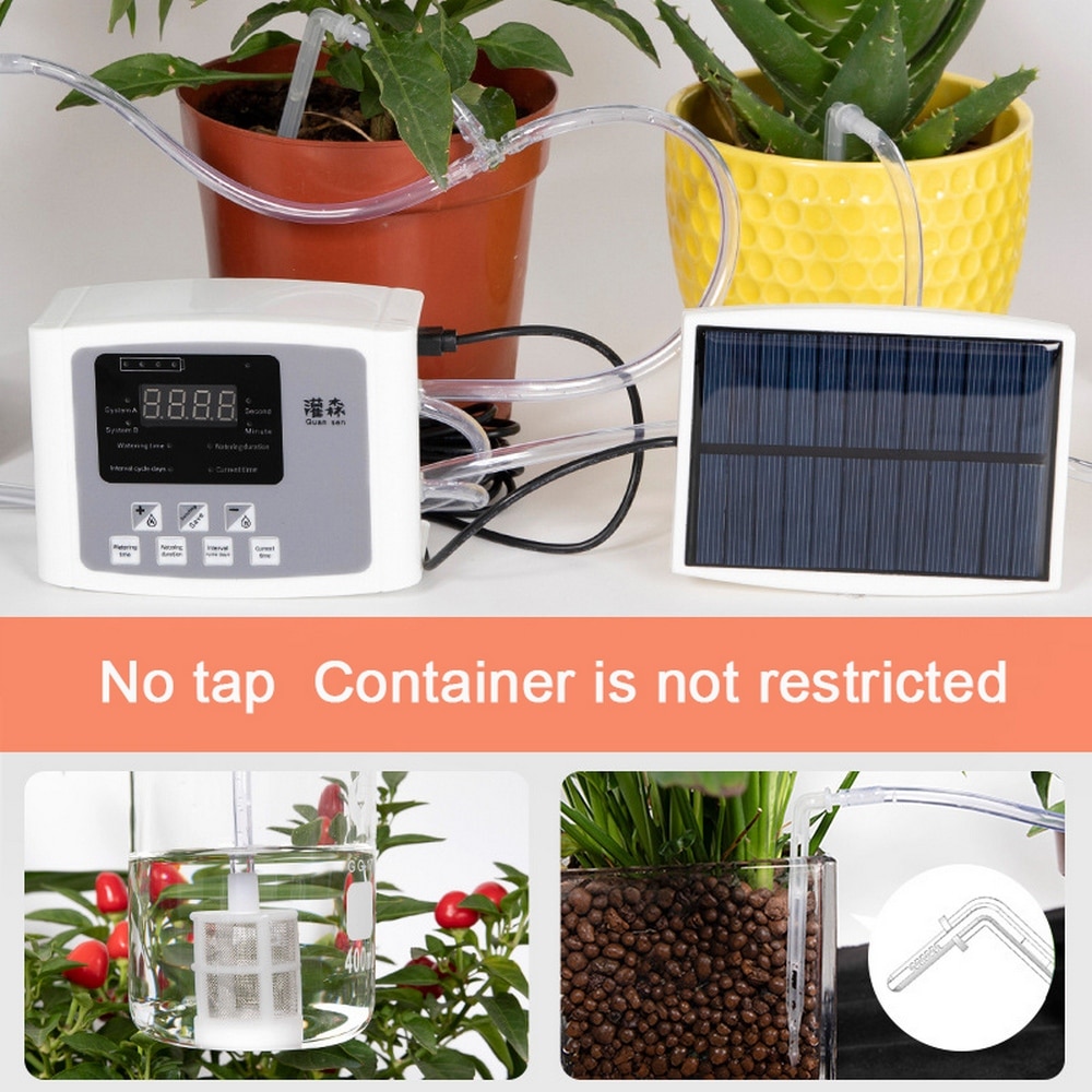 1/2 pomp zonne-energie bewateringsautomaat druppelirrigatie plantenbewateringsapparaat waterpomp timer tuin zelfbewateringsset