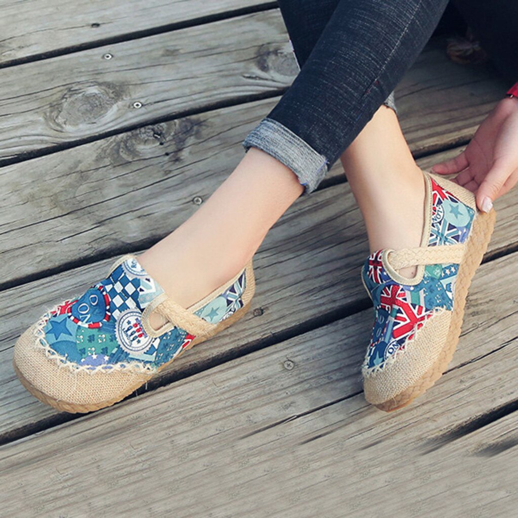 обувь женская Shoes Women's Casual Round Toe Comfortable breathable Loafers Cloth zapatos de mujer %50