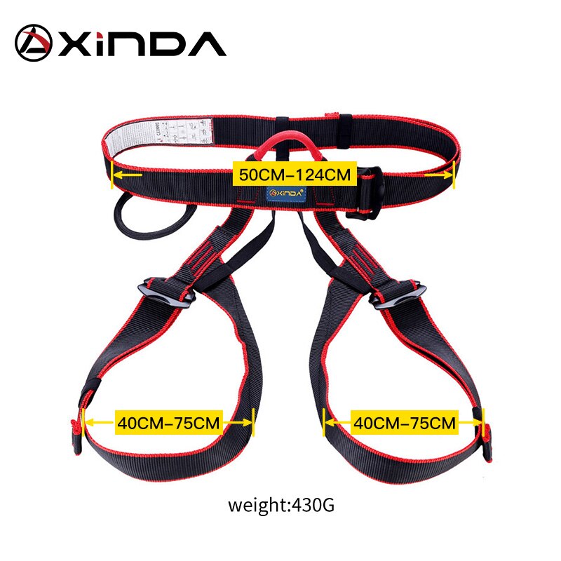 XINDA Sports de plein air harnais escalade demi-corps harnais taille soutien sécurité ceinture de sécurité équipement de protection