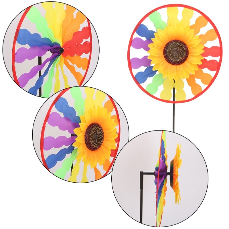 10pcs Sunflower Windmill Whirling Wind Spinner Home Yard Garden Decor kinetic wind spinners kids fan pinwheels Kids Children Toy