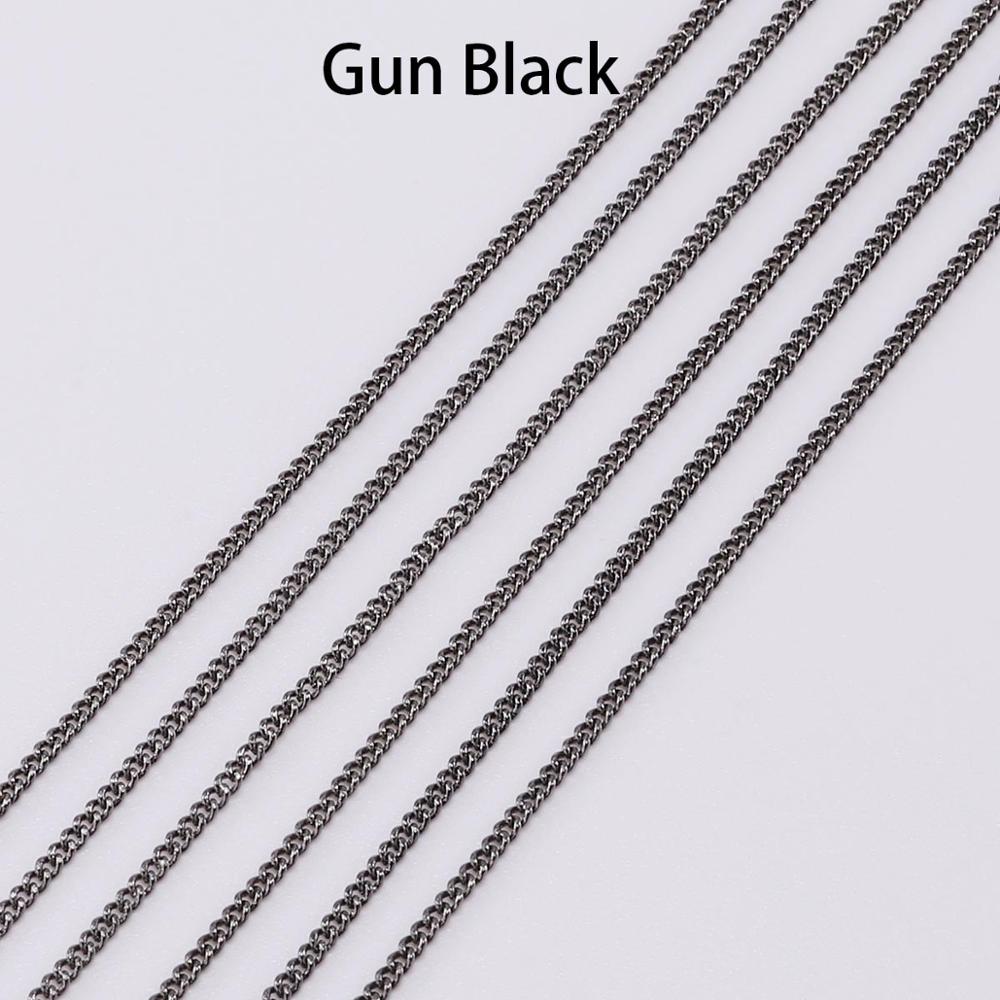 Chaînes de collier plaquées or/Bronze, 5 m/lot, pour la fabrication de bijoux, matériaux faits à la main, fournitures de chaîne de collier à faire soi-même: 16mm / Black