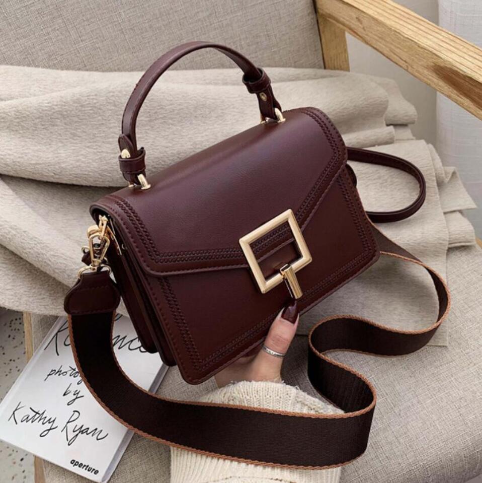 Sac à main en cuir PU pour femme, fourre-tout rétro bonne , sac à main de styliste à serrure pour voyage, sacoche Messenger,